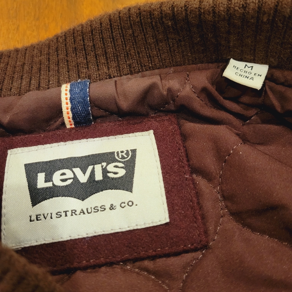 Levi's Maroon Wool Bomber Jacket - image 4